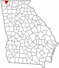 Georgia Map showing Catoosa County
