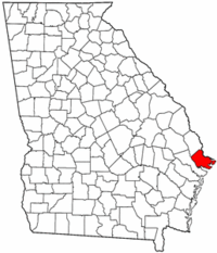 Georgia Map showing Chatham County