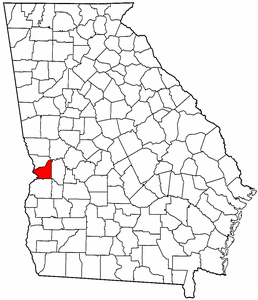 Georgia Map showing Chattahoochee County
