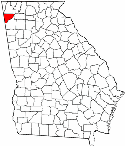 Georgia Map showing Chattooga County