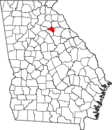 Georgia Map showing Clarke County