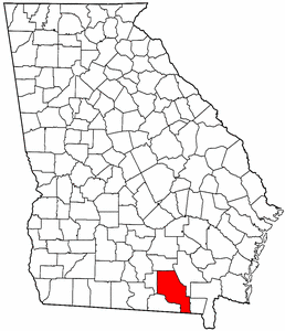 Georgia Map showing Clinch County