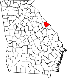 Georgia Map showing Columbia County