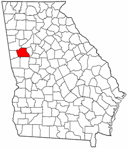 Georgia Map showing Coweta County