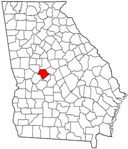 Georgia Map showing Crawford County