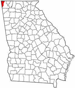 Georgia Map showing Dade County
