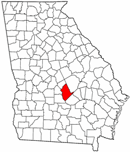 Georgia Map showing Dodge County