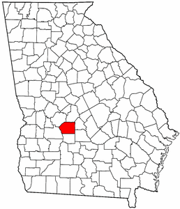 Georgia Map showing Dooly County
