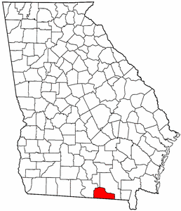 Georgia Map showing Echols County