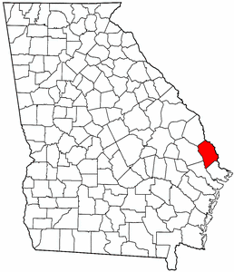 Georgia Map showing Effingham County