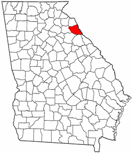 Georgia Map showing Elbert County