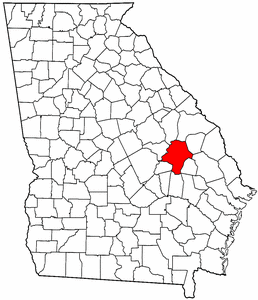 Georgia Map showing Emanuel County