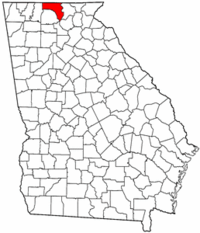 Georgia Map showing Fannin County