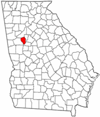 Georgia Map showing Fayette County