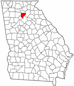 Georgia Map showing Forsyth County