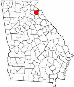 Georgia Map showing Franklin County