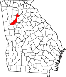 Georgia Map showing Fulton County