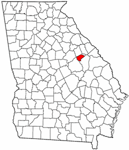 Georgia Map showing Glascock County