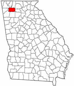 Georgia Map showing Gordon County