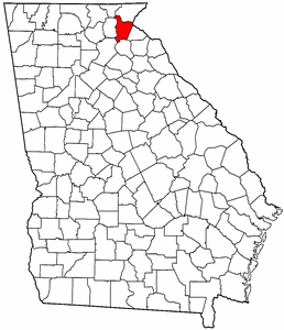 Georgia Map showing Habersham County