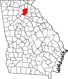 Georgia Map showing Hall County