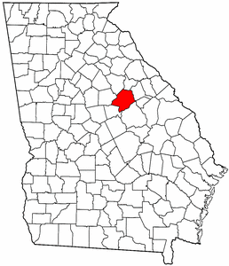 Georgia Map showing Hancock County