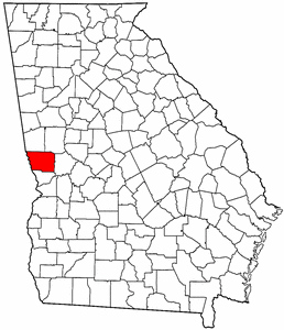 Georgia Map showing Harris County