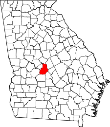 Georgia Map showing Houston County