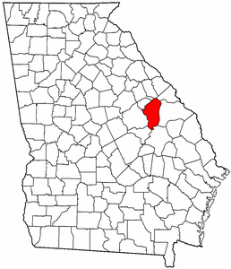 Georgia Map showing Jefferson County