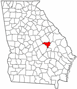 Georgia Map showing Johnson County
