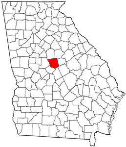 Georgia Map showing Jones County