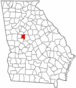 Georgia Map showing Lamar County
