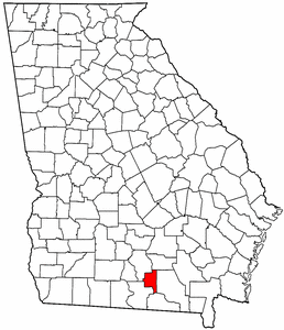 Georgia Map showing Lanier County