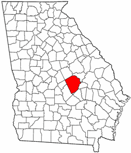 Georgia Map showing Laurens County