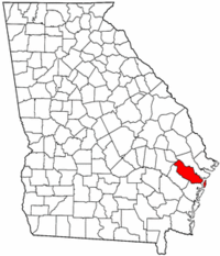 Georgia Map showing Liberty County