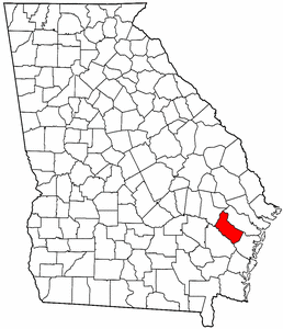Georgia Map showing Long County