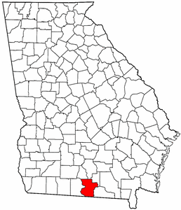 Georgia Map showing Lowndes County