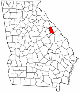 Georgia Map showing McDuffie County
