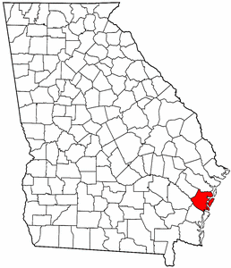 Georgia Map showing McIntosh County