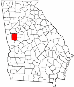 Georgia Map showing Meriwether County