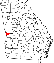 Georgia Map showing Muscogee County