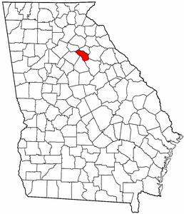 Georgia Map showing Oconee County