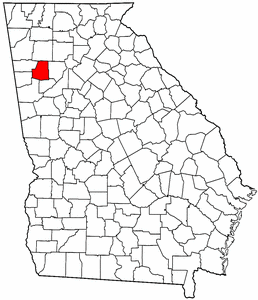 Georgia Map showing Paulding County