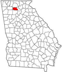 Georgia Map showing Pickens County
