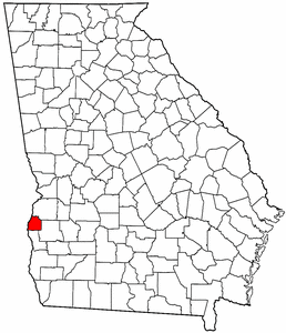 Georgia Map showing Quitman County