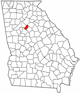 Georgia Map showing Rockdale County