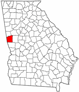 Georgia Map showing Troup County