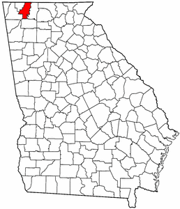 Georgia Map showing Whitfield County