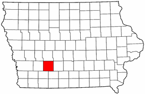 Iowa Map showing Adair County