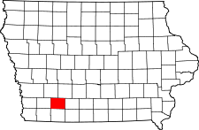 Iowa Map showing Adams County